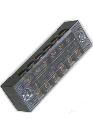 RUICHI TB-1506, Клеммная колодка винтовая с крышкой RUICHI TB-1506, 12 контактов, М3, 15 А, 600 В, 14 AWG, клеммные колодки, блоки зажимов