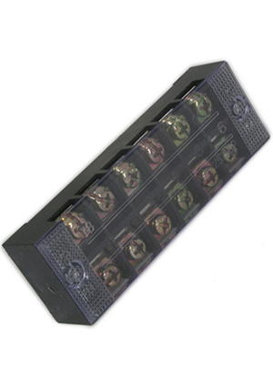RUICHI TB-2506, Клеммная колодка винтовая с крышкой RUICHI TB-2506, 12 контактов, М4, 25 А, 600 В, 10 AWG, клеммные колодки, блоки зажимов