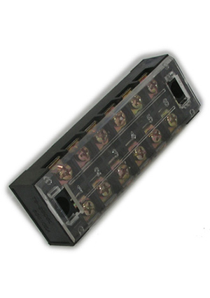 RUICHI TB-3506, Клеммная колодка винтовая с крышкой RUICHI TB-3506, 12 контактов, М4, 35 А, 600 В, 8 AWG, 1 клеммные колодки, блоки зажимов