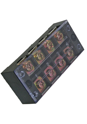 RUICHI TB-4504, Клеммная колодка винтовая с крышкой RUICHI TB-4504, 8 контактов, М5, 45 А, 600 В, -40 +80 клеммные колодки, блоки зажимов