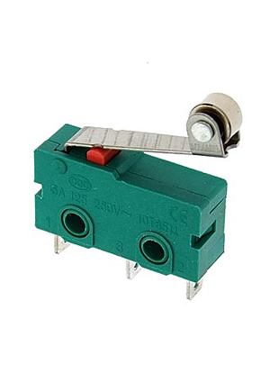 RUICHI MSW-13, Микропереключатель с планкой и роликом RUICHI MSW-13, ON-(ON), 3 А, 250 В микропереключатели