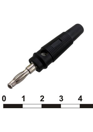 RUICHI 10-0075 black, Штекер RUICHI 10-0075 чёрный, винтовое крепление клеммы ножевые быстрого соединения