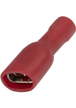 RUICHI 10-0080 red, Клемма ножевая полностью изолированная RUICHI 10-0080, 1.5 мм2, 6.3 х 0.8 мм, 10 А, 400 клеммы ножевые быстрого соединения