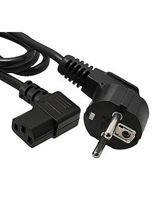 RUICHI SCZ Угл.-угл. 1.8м. 3х0.75, Сетевой шнур RUICHI SCZ, вилка угловая CEE7/7 - гнездо угловое IEC C13, кабель сетевой