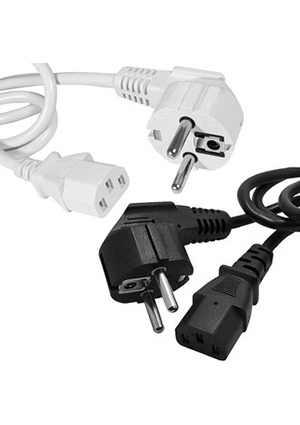 RUICHI SCZ Угл-прям. 3м. 3х0.75, Сетевой шнур RUICHI SCZ, вилка угловая CEE7/7 - гнездо прямое IEC C13, 3 м кабель сетевой