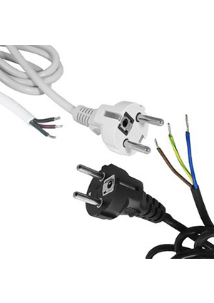 RUICHI SCZ Прям. б/роз. 1.8м. 3х0.75, Шнур сетевой с прямой вилкой CEE7/7 неоконцованный RUICHI SCZ, 1.8 м, кабель сетевой