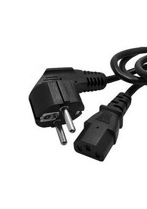 RUICHI SCZ Угл-прям. 1.8м. 3х0.75, Сетевой шнур RUICHI SCZ, вилка угловая CEE7/7 - гнездо прямое IEC C13, 1 кабель сетевой