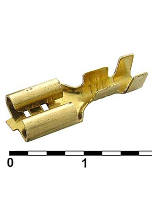 RUICHI DJ622-D6.3B, Клемма ножевая неизолированная F-типа RUICHI DJ622-D6.3B, 6.3 мм, латунь клеммы ножевые быстрого соединения