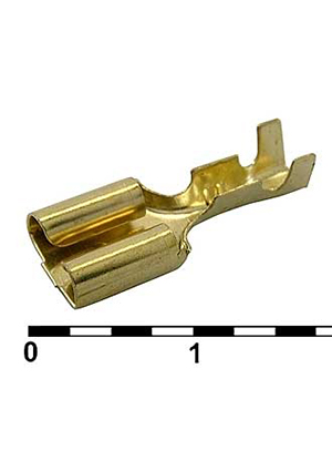 RUICHI DJ626-6.3C, Клемма ножевая неизолированная F-типа RUICHI DJ626-6.3C, 6.3 мм, латунь клеммы ножевые быстрого соединения