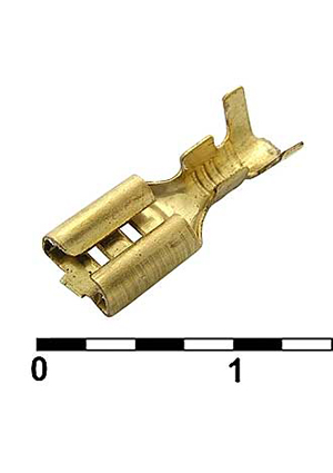 RUICHI DJ622-D4.8A, Клемма ножевая неизолированная F-типа RUICHI DJ622-D4.8A, 4.8 мм, латунь клеммы ножевые быстрого соединения