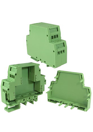 RUICHI TC-603, Корпус для РЭА на DIN-рейку RUICHI ТС-603, крепление 35 мм, АБС пластик, зеленый клеммные колодки, блоки зажимов