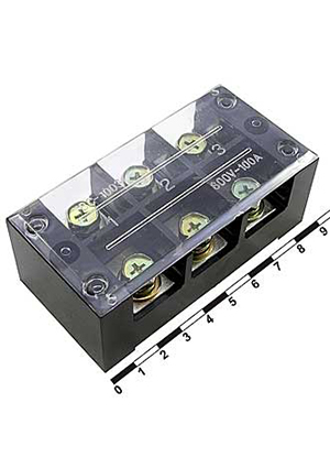 RUICHI TB-10003, Клеммная колодка винтовая с крышкой RUICHI TB-10003, 6 контактов, 100 А, 600 В, 0,5 10 мм2 клеммные колодки, блоки зажимов