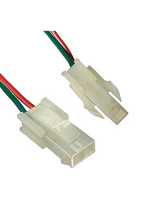 RUICHI MF-2x1M wire 0,3m AWG20, Межплатный кабель питания (вилка) типа Mini-Fit RUICHI 2x1, AWG20, 0,3 м шнуры сетевые
