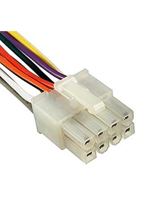 RUICHI MF-2x4F wire 0,3m AWG20, Межплатный кабель питания (вилка) типа Mini-Fit RUICHI 2x4, AWG20, 0,3 м шнуры сетевые