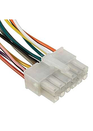 RUICHI MF-2x6F wire 0,3m AWG20, Межплатный кабель питания (вилка) типа Mini-Fit RUICHI 2x6, AWG20, 0,3 м шнуры сетевые