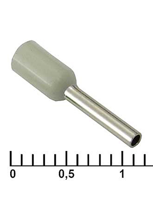 RUICHI DN00708 gray (1.2x8mm), Наконечник на кабель RUICHI DN00708, серый, 1.2x8 мм, 0.75 мм2 наконечники втулочные