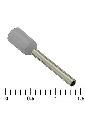 RUICHI DN00712 gray (1.2x12mm), Наконечник втулочный изолированный RUICHI DN00712, 1.2x12 мм, 0.75 мм2, сер наконечники втулочные