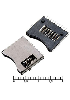RUICHI micro-SD SMD 10pin switch M, Держатель карты памяти RUICHI micro-SD SMD 10pin switch M, 10 контактов держатели SIM карт и карт памяти