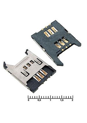 RUICHI SIM-06A, Держатель SIM RUICHI SIM-06A, 6 контактов держатели SIM карт и карт памяти