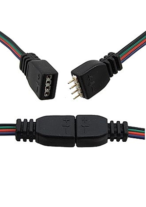 RUICHI LED4P black 0,3 m, Сборка негерметичная для светодиодных лент RUICHI, LED 4P, цвет чёрный, длина 0,3 светодиодные ленты