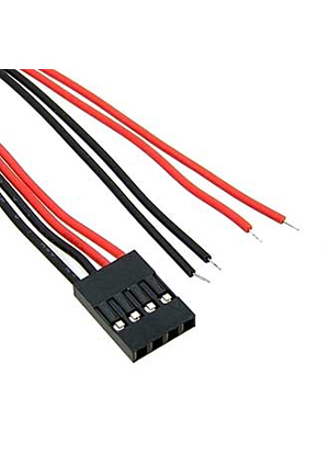 RUICHI BLS-4 AWG26 0.3m, Межплатный кабель питания (розетка-под пайку) RUICHI BLS-4, AWG26, с шагом 2,54 мм шнуры сетевые