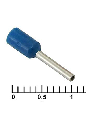 RUICHI DN00508 blue (1x8mm), Наконечник на кабель RUICHI DN00508, синий, 1x8 мм, 0.5 мм2 наконечники втулочные