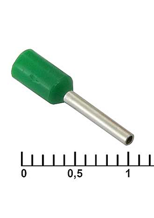 RUICHI DN00508 green (1x8mm), Наконечник на кабель RUICHI DN00508, зелёный, 1x8 мм, 0.5 мм2 наконечники втулочные