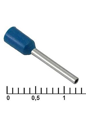 RUICHI DN00510 blue (1x10mm), Наконечник на кабель втулочный (трубчатый) изолированный RUICHI DN00510, 20 A наконечники втулочные