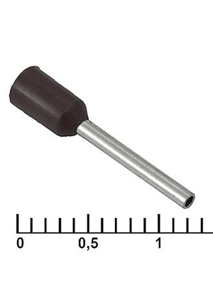 RUICHI DN00510 black (1x10mm), Наконечник на кабель втулочный (трубчатый) изолированный RUICHI DN00510, 20 наконечники втулочные