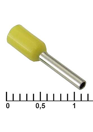 RUICHI DN00708 yellow (1.2x8mm), Наконечник на кабель RUICHI DN00708, жёлтая, 1.2x8 мм наконечники втулочные