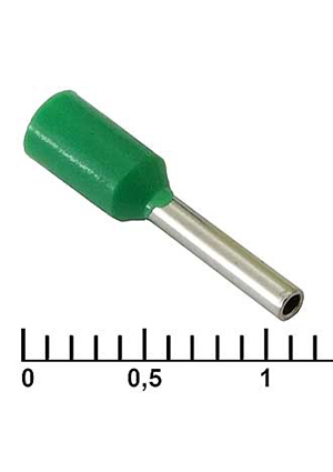 RUICHI DN00708 green (1.2x8mm), Наконечник на кабель RUICHI DN00708, зеленый, 1.2x8 мм, 0.75 мм2 наконечники втулочные