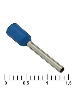 RUICHI DN00712 blue (1.2x12mm), Наконечник втулочный изолированный RUICHI DN00712, 1.2x12 мм, 0.75 мм2, син наконечники втулочные