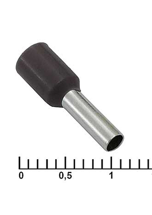 RUICHI DN02508 black (2.2x8mm), Наконечник на кабель RUICHI DN02508, чёрный, 2.2x8 мм, 2.5 мм2 наконечники втулочные