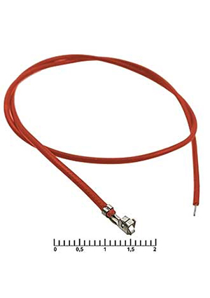 RUICHI H 2,54 mm AWG26 0,3m red, Разъём питания низковольтный RUICHI H шаг 2,54 мм AWG26 0,3m красный, 1 ко штырьковые разъемы питания