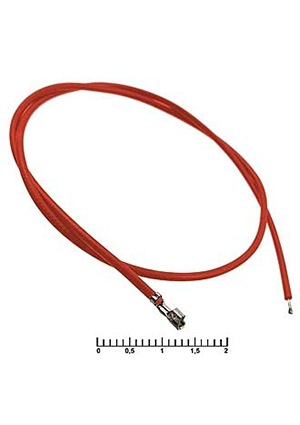 RUICHI HB 2,00 mm AWG26 0,3m red, Разъём питания низковольтный RUICHI HB шаг 2,00 мм AWG26 0,3m красный, 1 штырьковые разъемы питания