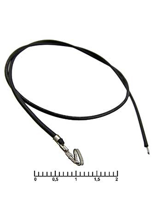 RUICHI HU 2,54 mm AWG26 0,3m black, Разъём питания низковольтный RUICHI HU шаг 2,54 мм AWG26 0,3m чёрный, 1 штырьковые разъемы питания