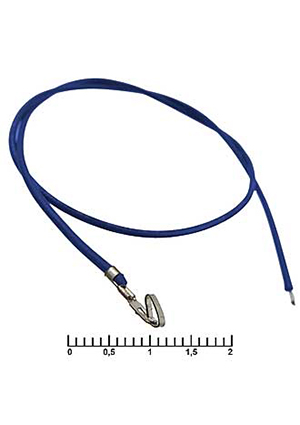 RUICHI HU 2,54 mm AWG26 0,3m blue, Разъём питания низковольтный RUICHI HU шаг 2,54 мм AWG26 0,3m синий, 1 к штырьковые разъемы питания