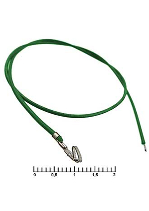 RUICHI HU 2,54 mm AWG26 0,3m green, Разъём питания низковольтный RUICHI HU шаг 2,54 мм AWG26 0,3m зелёный, штырьковые разъемы питания