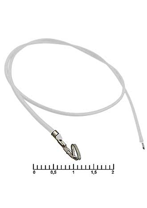 RUICHI HU 2,54 mm AWG26 0,3m white, Разъём питания низковольтный RUICHI HU шаг 2,54 мм AWG26 0,3m белый, 1 штырьковые разъемы питания