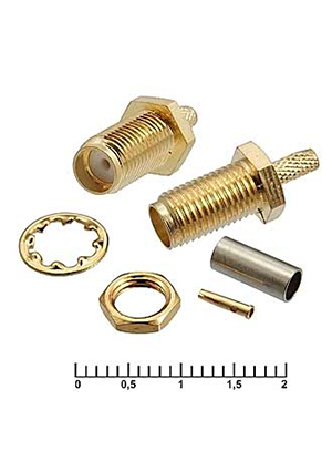 RUICHI SMA-C316F, Разъём высокочастотный RUICHI SMA-C316F, крепление гайка ВЧ разъемы