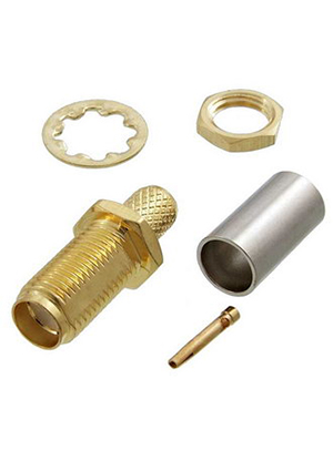 RUICHI SMA-C58J gold, Разъём высокочастотный RUICHI SMA-C58J gold, обжимной ВЧ разъемы
