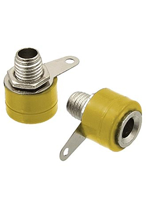 RUICHI 10-0061 AL YELLOW, Гнездо RUICHI 10-0061 AL желтый, монтаж на панель аксессуары для корпусов