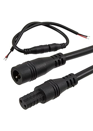 RUICHI 2P F/M 22AWG*2 L150mm BLACK IP65, Разъём герметичный RUICHI 2P F/M 22AWG*2 L150 мм чёрный IP65, 2 ко шнуры сетевые
