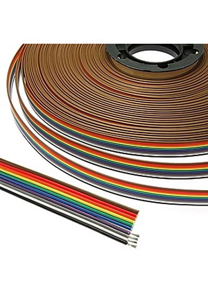 RUICHI RC-10 Color 22AWG Cu pitch 1.7 mm, Кабель ленточный RUICHI, 10-проводный, шаг 1.7мм, сечение 22 AWG, кабель плоский
