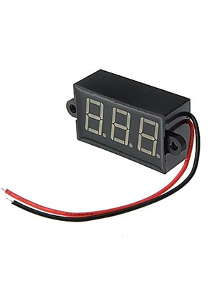 RUICHI 3.5-30VDC red IP68 (24x42mm ), Вольтметр RUICHI 3.5-30VDC красный IP68 (24x42 мм), цифровой вольтметры