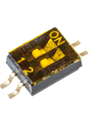 Gangyuan BMHP02S-CG-3FR-M-NK, = DHN-02-T-V-T/R DIP переключатель 2 поз. SMD 1.27мм (=NHDS-02) DIP-переключатели