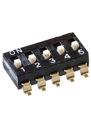 Gangyuan BMIC05S-RG-4FR-NK, = DMHA-05G-G DIP переключатель 5 поз. SMD 2.54мм (аналог SWD4-5) DIP-переключатели