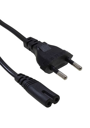 RUICHI Y001/CEE7/16 5m 2x0.75 BF, Шнур сетевой 2-х полюсный прямой RUICHI, вилка CEE7/16 - розетка IEC C7, кабель сетевой