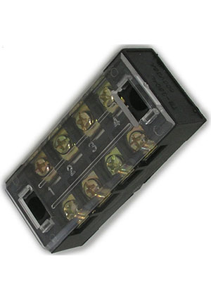 RUICHI TB-3504, Клеммная колодка винтовая с крышкой RUICHI TB-3504, 8 контактов, М4, 35 А, 600 В, 8 AWG, 10 клеммные колодки, блоки зажимов