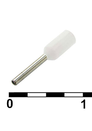 RUICHI DN00206 white (0.75x6mm), Наконечник на кабель RUICHI DN00206, белый, 0.75x6 мм, 0.25 мм2 наконечники втулочные